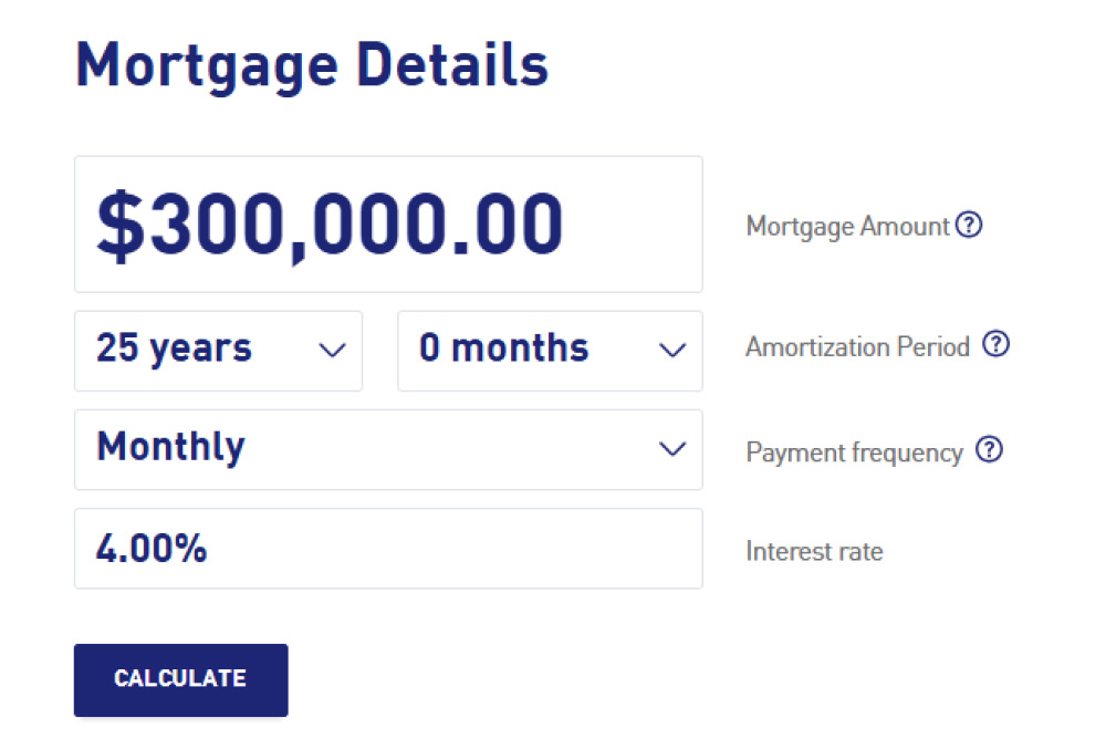 MCAP Mortgage Calculator Details